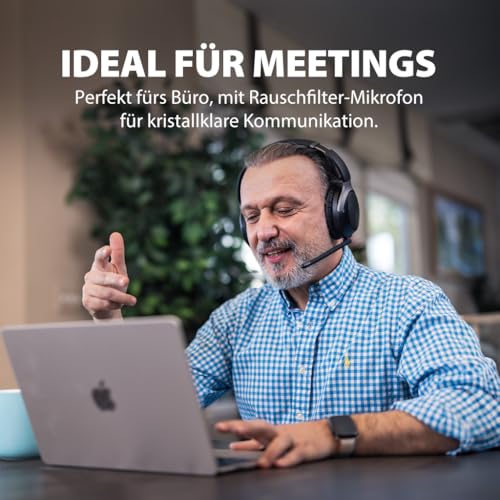 Avantalk Aria Pro 3 – Bluetooth-Headset mit abnehmbares Noise Cancelling Mikrofon für die Arbeit - 20 ms geringe Latenz, Dual-Verbindung (PC + Handy), USB-C-Dongle - für PS5-Gaming, Meetings & Musik Bild 4