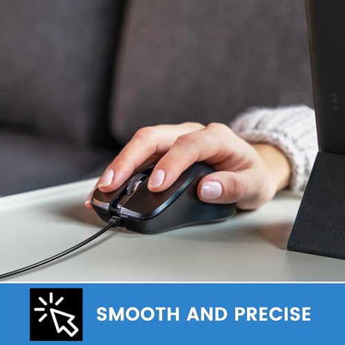 Perixx PERIMICE-221C Kabelgebundene Ergonomische Maus mit USB Typ-C Anschluss - 1,5 Meter Kabel - Optisches 1000 DPI Design - Schwarz Bild 5