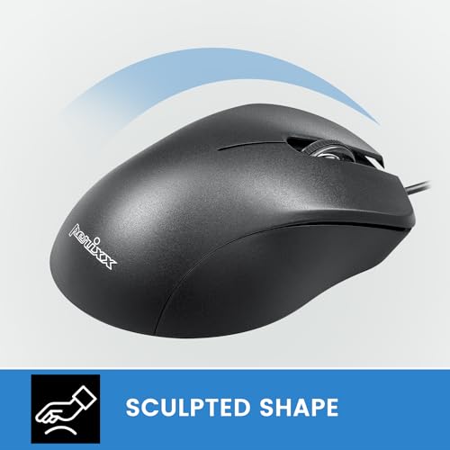 Perixx PERIMICE-221C Kabelgebundene Ergonomische Maus mit USB Typ-C Anschluss - 1,5 Meter Kabel - Optisches 1000 DPI Design - Schwarz Bild 6