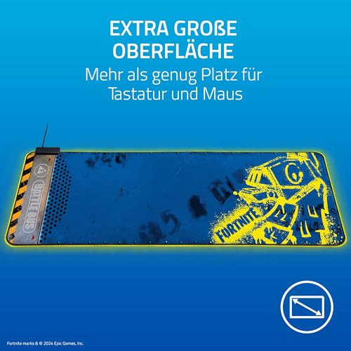 Razer Goliathus Extended Chroma - Fortnite Edition Extra große weiche Gaming Maus-Matte mit RGB Beleuchtung (Kabelhalterung, Stoff-Oberfläche, optimiert für alle Mäuse) XXL | Fortnite Bild 4