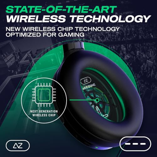 AceZone A-Spire Wireless ANC Gaming-Headset kabelloser 2,4-GHz-Dongle der nächsten Generation geräuschunterdrückendes Flip-to-Mute Mikrofon BT 5.4 LE Audio Mobile App leicht PC, PS5, PS4, Switch Bild 3