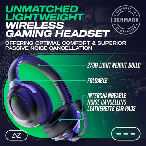 AceZone A-Spire Wireless ANC Gaming-Headset kabelloser 2,4-GHz-Dongle der nächsten Generation geräuschunterdrückendes Flip-to-Mute Mikrofon BT 5.4 LE Audio Mobile App leicht PC, PS5, PS4, Switch Bild 6