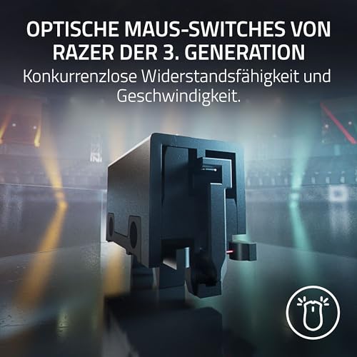 Razer DeathAdder V3 HyperSpeed - Ultra leichte kabellose ergonomische E-Sport Gaming-Maus mit 26K DPI (55g leicht, Soft-Touch-Beschichtung, 100 Stunden Laufzeit, HyperSpeed mit 8K Hz) Schwarz Bild 6