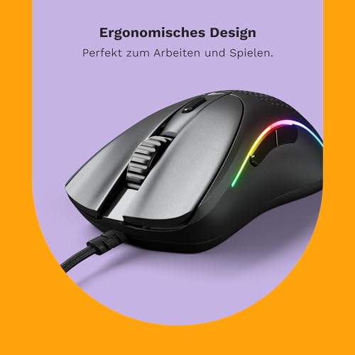 GLORIOUS Gaming Model D 2 Wired Gaming Mouse - ergonomische, superleicht 58g, 26K optischer Sensor, 6 programmierbare Tasten, 80-Millionen-Klicks-Lebensdauer, FPS, MMO, MOBA - Mattschwarz Bild 3