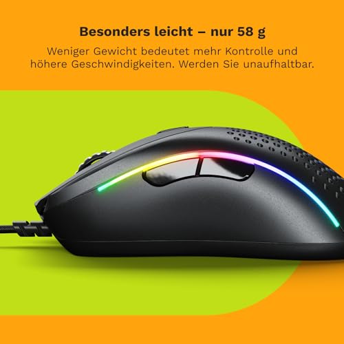 GLORIOUS Gaming Model D 2 Wired Gaming Mouse - ergonomische, superleicht 58g, 26K optischer Sensor, 6 programmierbare Tasten, 80-Millionen-Klicks-Lebensdauer, FPS, MMO, MOBA - Mattschwarz Bild 5