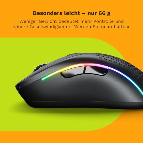 GLORIOUS Gaming Model D 2 Wireless Gaming Mouse - superleicht 66g, bis zu 210h Batterie, 26K Opt. Sensor, 6 Program. Tasten, 80 Millionen Klicks, FPS, MMO, MOBA - Mattschwarz Bild 5