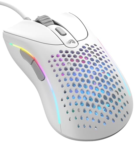 GLORIOUS Gaming Model D 2 Wired Gaming Mouse - ergonomische, superleicht 58g, 26K optischer Sensor, 6 programmierbare Tasten, 80-Millionen-Klicks-Lebensdauer, FPS, MMO, MOBA - Mattweiß Bild 1