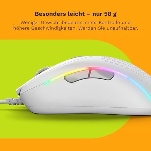 GLORIOUS Gaming Model D 2 Wired Gaming Mouse - ergonomische, superleicht 58g, 26K optischer Sensor, 6 programmierbare Tasten, 80-Millionen-Klicks-Lebensdauer, FPS, MMO, MOBA - Mattweiß Bild 5