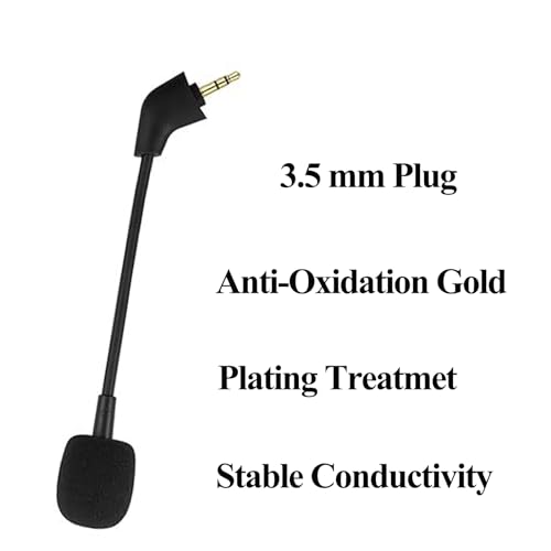 Ersatzmikrofon für Kingston HyperX Cloud, Cloud X Cloud Core Cloud II Cloud 2 Cloud Pro Silver Verkabelt Wireless Version Gaming Headsets, 3,5mm,Jack Shape【Round】 Bild 4