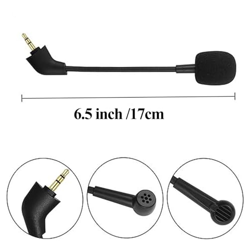 Ersatzmikrofon für Kingston HyperX Cloud, Cloud X Cloud Core Cloud II Cloud 2 Cloud Pro Silver Verkabelt Wireless Version Gaming Headsets, 3,5mm,Jack Shape【Round】 Bild 5