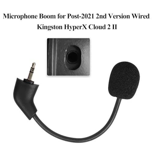 Mikrofon Ersatz für Kingston HyperX Cloud, Cloud X Cloud Core, Post-2021 2nd Version Cloud II Cloud 2 Cloud Pro Silver Verkabelt Gaming Headsets, 3,5mm,Jack Shape【Oval】 Bild 2