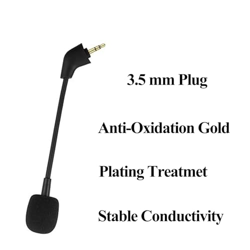 Mikrofon Ersatz für Kingston HyperX Cloud, Cloud X Cloud Core, Post-2021 2nd Version Cloud II Cloud 2 Cloud Pro Silver Verkabelt Gaming Headsets, 3,5mm,Jack Shape【Oval】 Bild 4