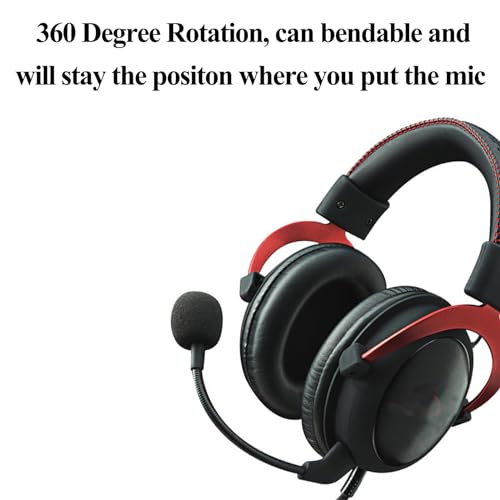 Mikrofon Ersatz für Kingston HyperX Cloud, Cloud X Cloud Core, Post-2021 2nd Version Cloud II Cloud 2 Cloud Pro Silver Verkabelt Gaming Headsets, 3,5mm,Jack Shape【Oval】 Bild 7