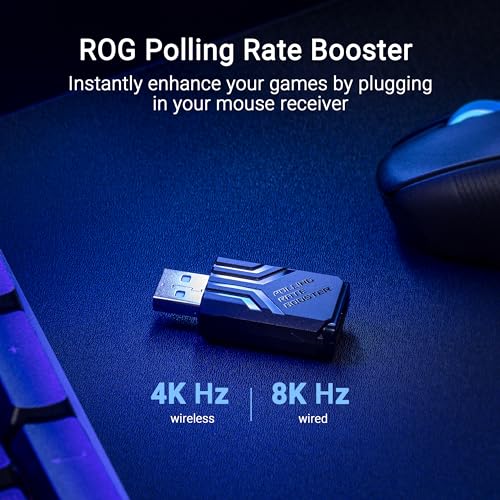 ASUS ROG Keris II Ace Kabellose Gaming-Maus, 54 g leicht, AimPoint Pro 42K optischer Sensor, optische Mikroschalter, SpeedNova Wireless, ROG Polling Rate Booster, Esports & FPS-Gaming, Schwarz Bild 4