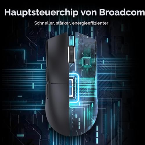 ATTACK SHARK X11 Gaming Mouse mit Magnetic Charging Dock, PixArt PAW3311 Gaming Sensor, BT/2.4G Wireless/Wired Gaming Mouse, 22000 DPI, Office Mice Gamer Mice Mice for Win11/Xbox/PS/Mac (Schwarz) Bild 6