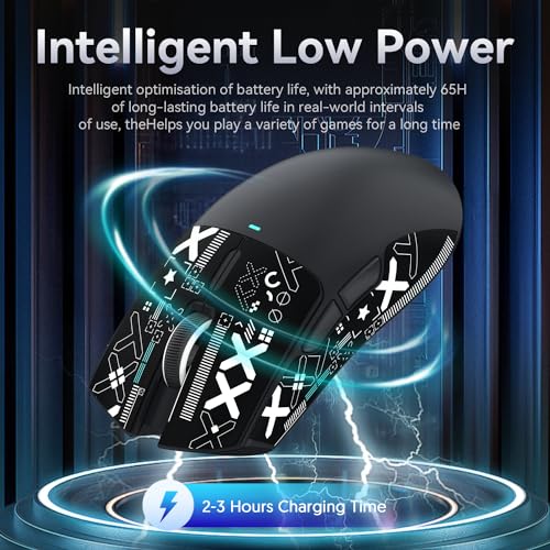 ATTACK SHARK X11 Gaming-Maus mit magnetischer Ladestation, PixArt PAW3311, BT/2.4G kabellos/kabelgebunden, 22000 DPI für Win11/Xbox/PS/Mac (schwarz) Bild 5