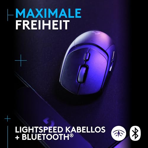 Logitech G G309 LIGHTSPEED kabellose Gaming-Maus, leicht, LIGHTFORCE-Hybridschalter, HERO 25K-Sensor, über 300 Stunden Akkulaufzeit mit AA-Batterie, 6 programmierbare Tasten, PC und Mac - Schwarz Bild 3