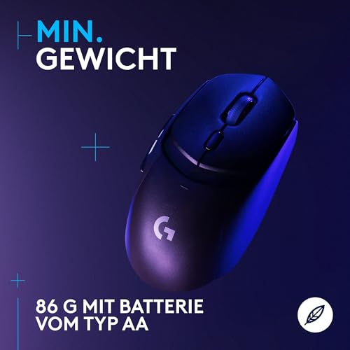 Logitech G G309 LIGHTSPEED kabellose Gaming-Maus, leicht, LIGHTFORCE-Hybridschalter, HERO 25K-Sensor, über 300 Stunden Akkulaufzeit mit AA-Batterie, 6 programmierbare Tasten, PC und Mac - Schwarz Bild 5