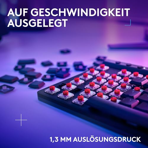 Logitech G G515 Lightspeed TKL kabellose Flache Gaming-Tastatur, LIGHTSYNC RGB, dünnes Profil ohne Ziffernblock, PBT-Tastenkappen, taktile mechanische Switches, Deutsches QWERTZ-Layout - Schwarz Bild 3