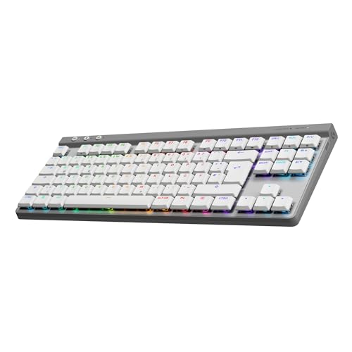 Logitech G G515 Lightspeed TKL kabellose Flache Gaming-Tastatur, LIGHTSYNC RGB, dünnes Profil ohne Ziffernblock, PBT-Tastenkappen, taktile mechanische Switches, Deutsches QWERTZ-Layout - Weiß Bild 1