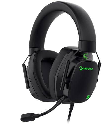 GAMEPOWER Kai X Gaming Headset – Ultra Leicht (260g), Magnetische Cooling-Gel Ohrpolster, 50mm Titan-Treiber, AI-ENC Mikrofon, 3.5mm Klinke kompatibel mit PS5, PS4, Xbox, PC - Schwarz Bild 1
