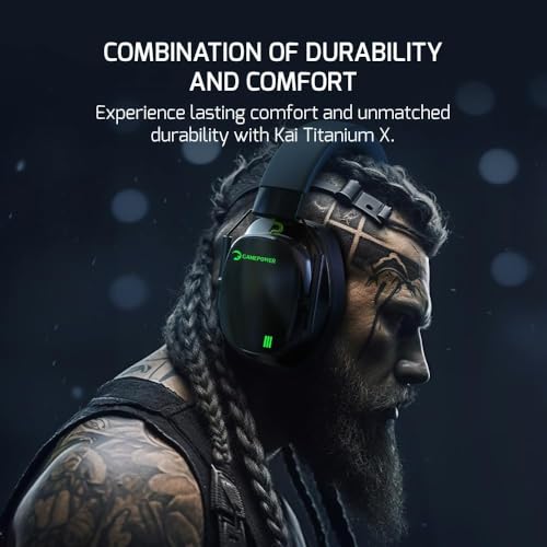 GAMEPOWER Kai X Gaming Headset – Ultra Leicht (260g), Magnetische Cooling-Gel Ohrpolster, 50mm Titan-Treiber, AI-ENC Mikrofon, 3.5mm Klinke kompatibel mit PS5, PS4, Xbox, PC - Schwarz Bild 2