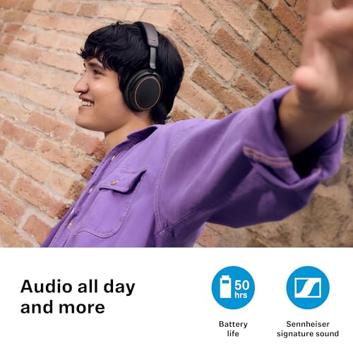 Sennheiser ACCENTUM Special Edition - ACCENTUM Bluetooth-Kopfhörer und BTD 600 Bluetooth-Dongle - 50 Stunden Akkulaufzeit, hybride ANC-Technologie, Dongle mit USB-A-/USB-C-Adapter - Schwarz/Kupfer Bild 2