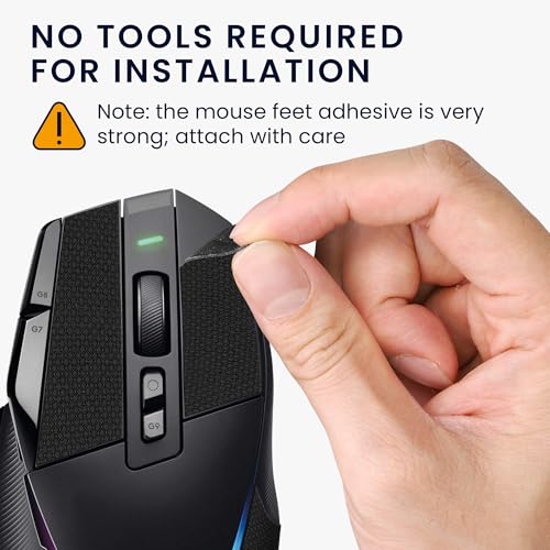 kwmobile Gaming Maus Grip Tape kompatibel mit Logitech G502 X PLUS Maus - Rutschfestes Griffband für PC Maus - Schwarz Bild 3