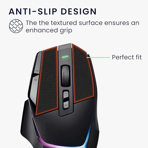 kwmobile Gaming Maus Grip Tape kompatibel mit Logitech G502 X PLUS Maus - Rutschfestes Griffband für PC Maus - Schwarz Bild 4