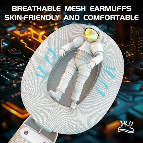 ATTACK SHARK L80 Ultra Leichtes Drahtloses Gaming-Headset, BT 5.3, 2.4G, 3.5mm Kabelgebunden, 50 Std, 40mm Pro-G Treiber, Gaming-Kopfhörer mit Abnehmbaren Mikrofon, für PC, Mac, Mobilgeräte - Weiß Bild 6