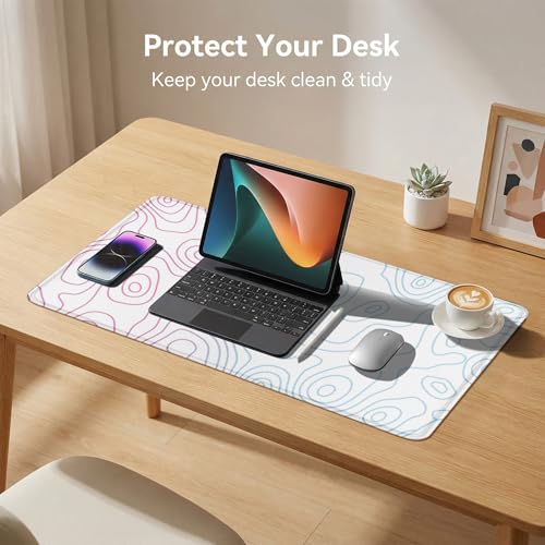 Rcege Großer Mauspad für Schreibtisch - 600x300mm Gaming-Mauspad mit genähten Kanten, Nicht rutschender Unterlage, Schreibtischmatte für Tastatur und Maus Bild 3