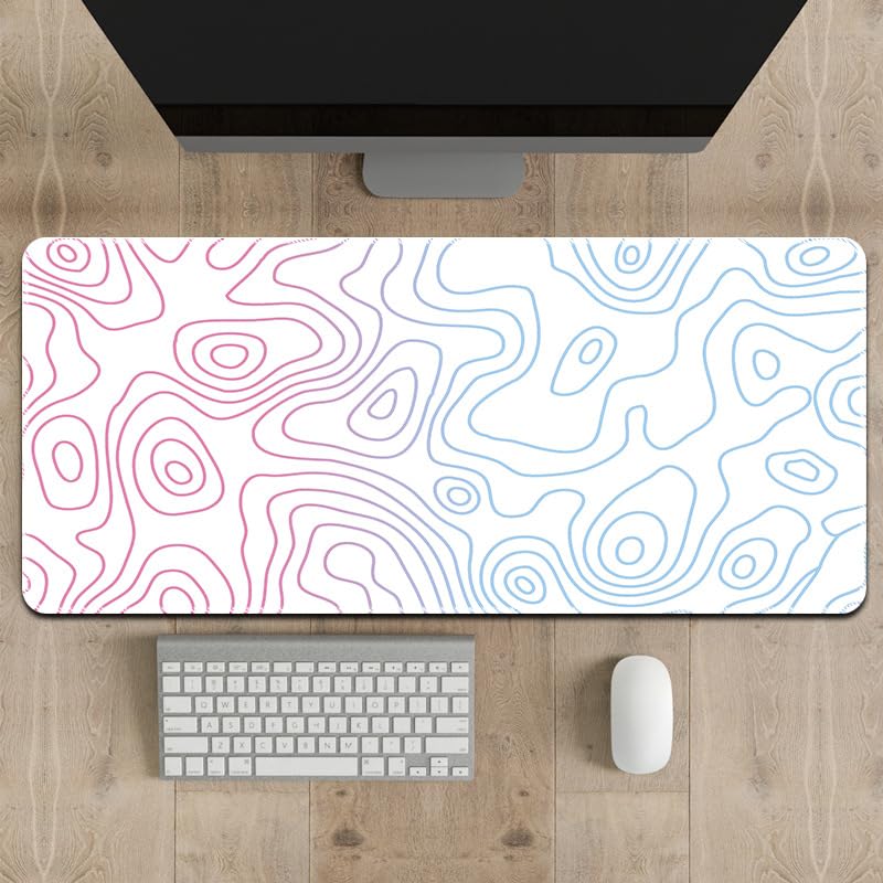 Rcege Großer Mauspad für Schreibtisch - 600x300mm Gaming-Mauspad mit genähten Kanten, Nicht rutschender Unterlage, Schreibtischmatte für Tastatur und Maus Bild 4