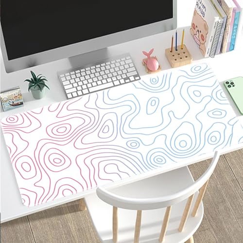 Rcege Großer Mauspad für Schreibtisch - 600x300mm Gaming-Mauspad mit genähten Kanten, Nicht rutschender Unterlage, Schreibtischmatte für Tastatur und Maus Bild 5