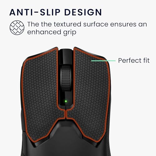 kwmobile Gaming Maus Grip Tape kompatibel mit Razer Viper V2 Pro Maus - Rutschfestes Griffband für PC Maus - Schwarz Bild 4