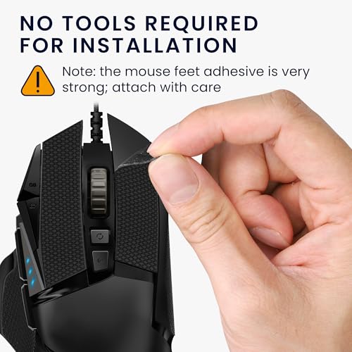 kwmobile Gaming Maus Grip Tape kompatibel mit Logitech G502 Maus - Rutschfestes Griffband für PC Maus - Schwarz Bild 3