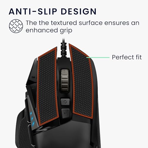 kwmobile Gaming Maus Grip Tape kompatibel mit Logitech G502 Maus - Rutschfestes Griffband für PC Maus - Schwarz Bild 4