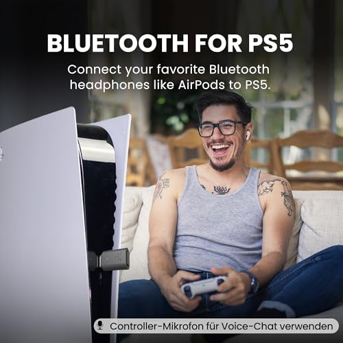 Avantree C81-Gaming – USB-C Bluetooth 5.3 Audio-Adapter für PS5, Qualcomm-Chip, aptX Adaptive & HD, Premium-Sound, kompatibel mit AirPods, Bose-Kopfhörern & mehr Bild 2