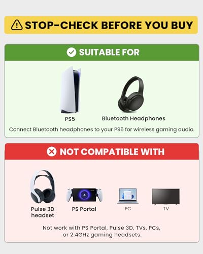 Avantree C81-Gaming – USB-C Bluetooth 5.3 Audio-Adapter für PS5, Qualcomm-Chip, aptX Adaptive & HD, Premium-Sound, kompatibel mit AirPods, Bose-Kopfhörern & mehr Bild 3