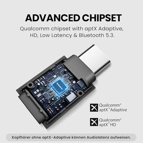 Avantree C81-Gaming – USB-C Bluetooth 5.3 Audio-Adapter für PS5, Qualcomm-Chip, aptX Adaptive & HD, Premium-Sound, kompatibel mit AirPods, Bose-Kopfhörern & mehr Bild 5