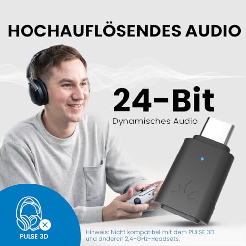 Avantree C81-Gaming – USB-C Bluetooth 5.3 Audio-Adapter für PS5, Qualcomm-Chip, aptX Adaptive & HD, Premium-Sound, kompatibel mit AirPods, Bose-Kopfhörern & mehr Bild 6