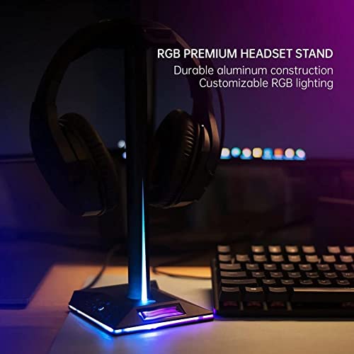 Kopfhörerhalter Kopfhörerständer RGB-Kopfhörerständer Over-Ear-Gaming-Headset Schreibtischhalterung Gaming-Kopfhörerhalter Display-Regal PC-Zubehör Headset Halterung Headset Ständer Bild 4