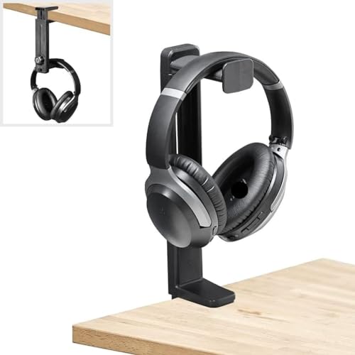 Kopfhörerhalter-Aufhänger, Kopfhörerständer, um 360 Grad drehbar, 2-in-1, über und unter dem Schreibtisch, Gaming-Headset-Halterung, Halterungshaken, Headset-Halter, Kopfhörer-Halter Bild 3