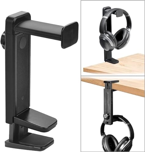 Kopfhörerhalter-Aufhänger, Kopfhörerständer, um 360 Grad drehbar, 2-in-1, über und unter dem Schreibtisch, Gaming-Headset-Halterung, Halterungshaken, Headset-Halter, Kopfhörer-Halter Bild 5