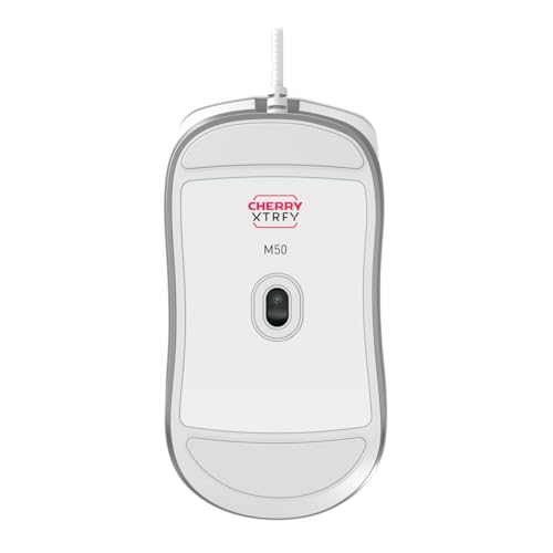 M50, Leichte Kabelgebundene Gaming-Maus, Ergonomische Form für Optimalen Komfort und Kontrolle, 5 On-Board-Profile, USB-A Anschluss, Weiß Bild 5