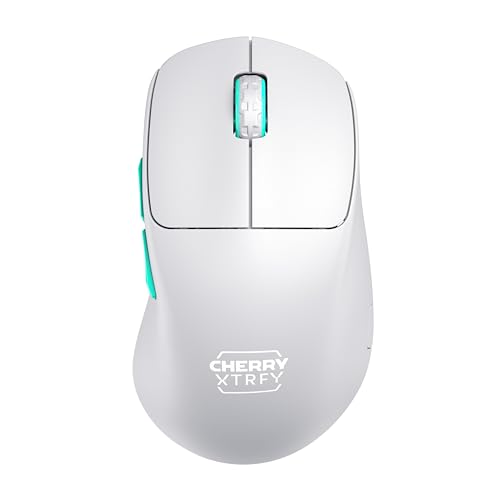 CHERRY XTRFY M64 Wireless, Ultraleichte Kabellose Gaming-Maus, 2,4 GHz Funk, Optimiert für esports, Ergonomische Form mit Besonders Niedriger Front, Weiß Bild 1