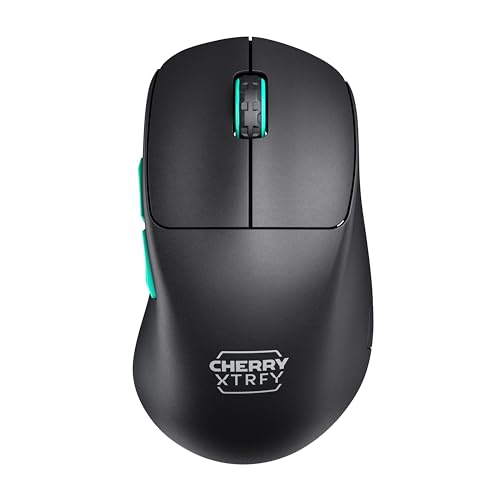 CHERRY XTRFY M64 Wireless, Ultraleichte Kabellose Gaming-Maus, 2,4 GHz Funk, Optimiert für esports, Ergonomische Form mit Besonders Niedriger Front, Schwarz Bild 1