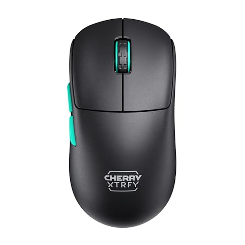 CHERRY XTRFY M68 Wireless, Ultraleichte Kabellose Gaming-Maus, 2,4 GHz Funk, Optimiert für esports, Symmetrische Form mit Besonders Niedriger Front, Schwarz Bild 1