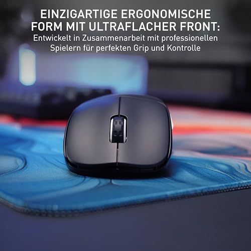 CHERRY XTRFY M64 Pro Wireless, Ultraschnelle Kabellose Gaming-Maus, 2,4 GHz Funk, Optimiert für esports, 8K-Mouse, Ergonomische Form mit Flacher Front, Schwarz Bild 4