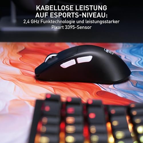 CHERRY XTRFY M64 Pro Wireless, Ultraschnelle Kabellose Gaming-Maus, 2,4 GHz Funk, Optimiert für esports, 8K-Mouse, Ergonomische Form mit Flacher Front, Schwarz Bild 5