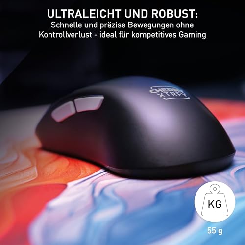 CHERRY XTRFY M64 Pro Wireless, Ultraschnelle Kabellose Gaming-Maus, 2,4 GHz Funk, Optimiert für esports, 8K-Mouse, Ergonomische Form mit Flacher Front, Schwarz Bild 6